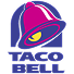 Taco Bell logo featuring a stylized pink and purple bell inside a blue arch, with the words TACO BELL in bold blue letters underneath.